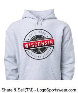 Wisconsin Country Living Gray Hoodie Design Zoom